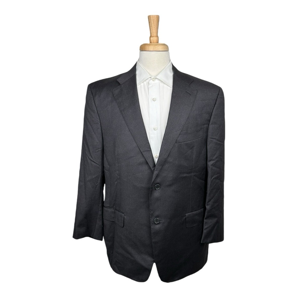 Canali 1934 Current Solid Charcoal Gray Mens Wool 2-Btn Blazer Size 46R‎